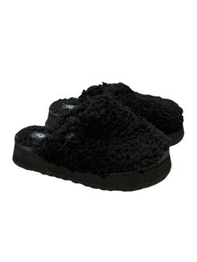 UGG Women's Maxi Curly Platform Slippers Black Size 8